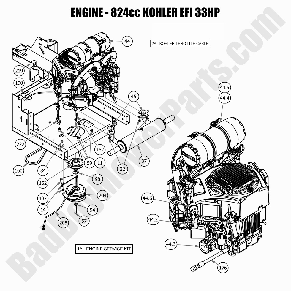 2671 - Bad Boy Mower Parts Lookup > 2021 > Rogue > Engine - Kohler ECV880 EFI
